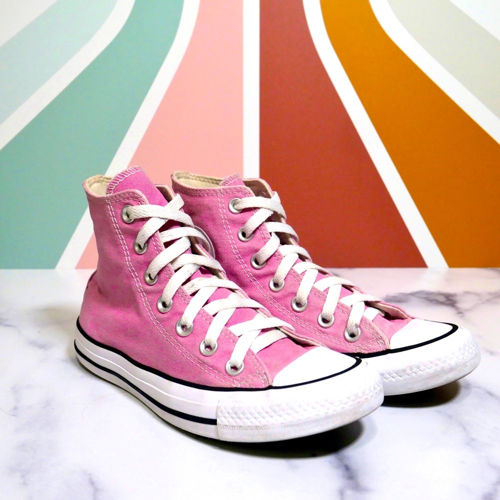 SOLD Converse High Top Shoes - Pink - Women’s Size 5.5, Men’s Size 3.5